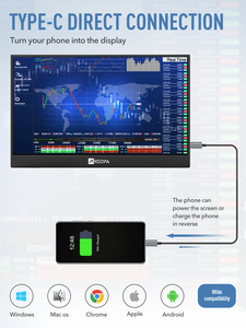 Pantalla IPS de 16,1 pulgadas ultradelgada más ligera 1080P Full HD Type-<span class=keywords><strong>c</strong></span> Monitor de juegos portátil con altavoz dual para <span class=keywords><strong>tel</strong></span>é - Product Image 4