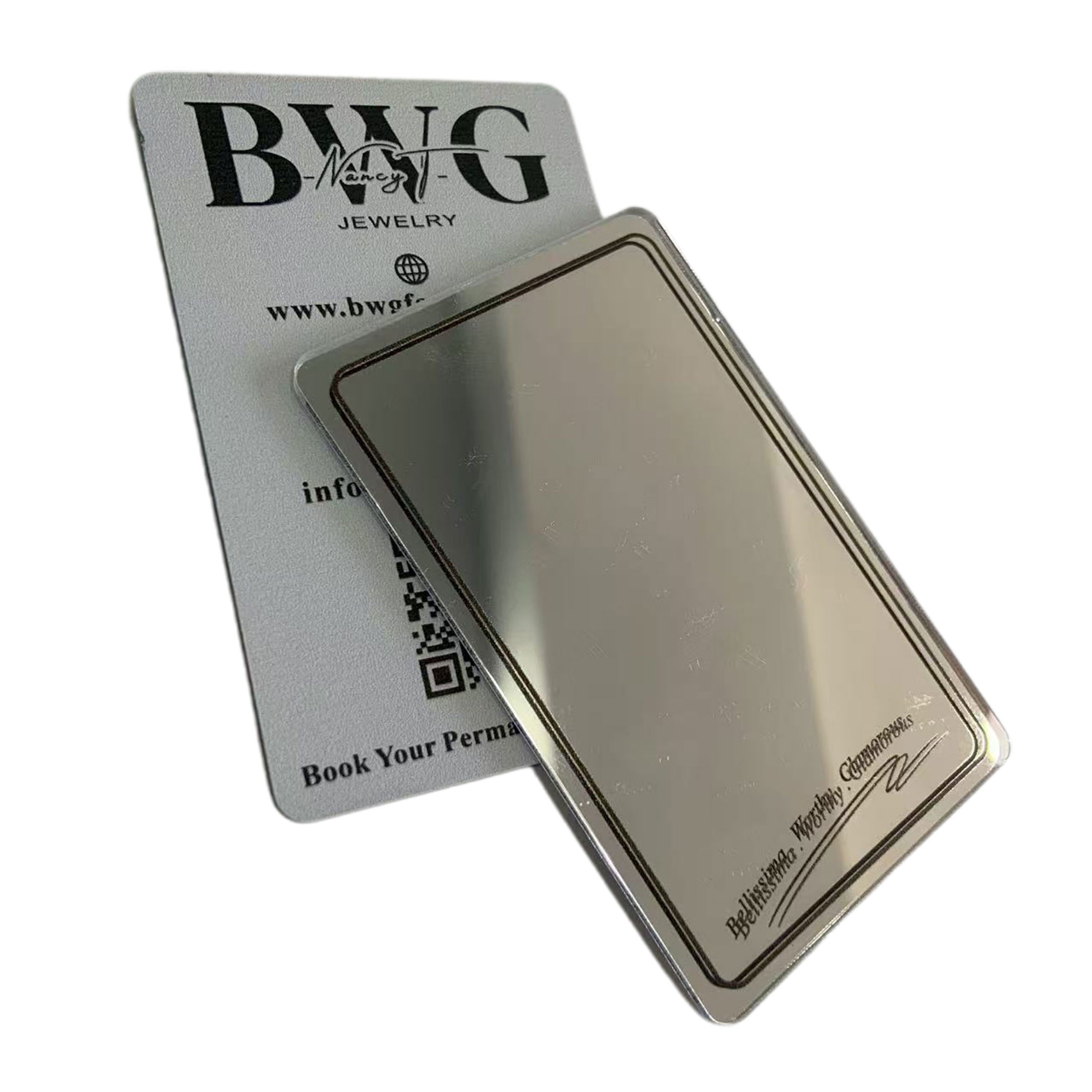Custom Die Cut Portable Makeup Mirror Logo Magnetic Card 100 Minimum Order Acrylic UV Printing Offset Printing Embossing Surface