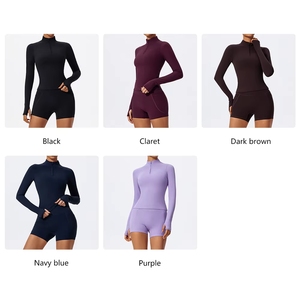 Conjunto de <span class=keywords><strong>Yoga</strong></span> de Secado Rápido para Mujer, <span class=keywords><strong>Ropa</strong></span> <span class=keywords><strong>Deportiva</strong></span>, Leggings de Manga Larga para Correr al Aire Libre, Conjunto de Fitness sin Costuras para Gimnasio - Product Image 5