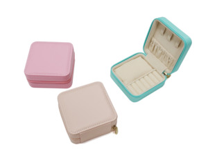 2024 Newest <b>Earrings</b> Necklace Ring Storage <b>Box</b> Portable Simple Pu Leather Travel Jewelry <b>Box</b> for Girls - Product Image 4