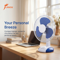 Ventilateur de table personnel de haute qualité de 12 pouces, 3 vitesses, mini ventilateurs électriques de refroidissement avec grille de protection à mailles fines