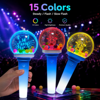 Bâton lumineux LED 2,4G à piles avec logo personnalisé, 15 couleurs, pour ambiance de concert, accessoires d'idole, fournitures de fête, en plastique