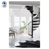 Escalier en spirale moderne résidentiel personnalisé en verre trempé, fabrication directe d'usine Prima