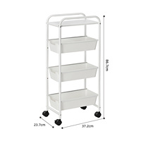 Variété à deux ou trois niveaux de chariot de rangement étroit organisateur de salle de bain de cuisine à roulettes multicouche avec tiroirs
