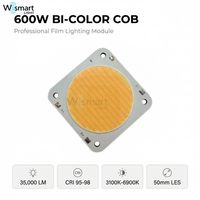 Puce LED COB6060 bicolore 600W (300W+300W) 3100K-6900K, blanc réglable, CRI95 CRI97, source lumineuse haute puissance pour éclairage cinématographique
