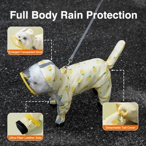 Impermeable al por mayor con logo personalizado, reflectante, con correa, compatible, ajustable, para perros pequeños, ropa para perros, chubasquero - Product Image 2