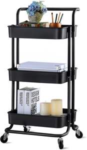 Nieuw Ontwerp 3-Tier Mobiele Opbergkar Badkamer Keuken <span class=keywords><strong>Trolley</strong></span> Met Wielen Beweegbare Ijzeren Frame Keuken Metalen Opbergrek - Product Image 3