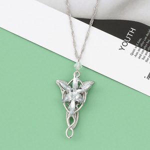 Collar con Colgante de Cadena de Bambú de Aleación de Zinc con Diseño de Estrella de Noche Oscura del <span class=keywords><strong>Señor</strong></span> de los Anillos, Princesa Élfica - Product Image 4