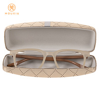 Étui rigide pour lunettes à motif diamant métallique, bande argentée, rectangle angulaire, anti-rayures, pour lunettes de soleil