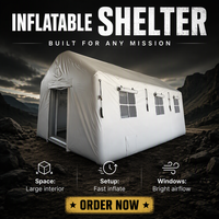 Tente médicale robuste, imperméable, hôpital de campagne mobile, tente gonflable pour les secours en cas de catastrophe, station de sauvetage d'urgence