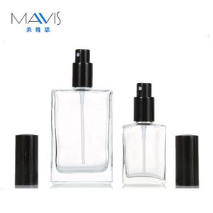 Flacon de parfum transparent carré en verre vide pour la vente en gros - Product Image 3
