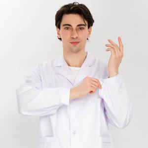 Giacca <span class=keywords><strong>da</strong></span> laboratorio bianca Unisex manica lunga personalizzata all'ingrosso - Product Image 4