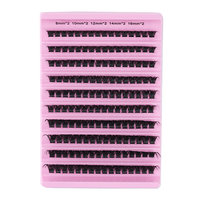 En stock, paquet de cils en grappe DIY rose, 10p-100p, courbure D, 10-18mm, longueur MIX, très doux, cils en grappe à porter, vente en gros
