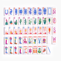 Jeu de tuiles de mahjong américain en acrylique à quatre couches, thème Désert du Sud-Ouest, avec motifs personnalisés, pour cadeaux en gros et détaillants de jeux