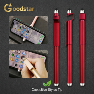 Stylo gel 3-en-1 innovant avec support de téléphone et stylet, impression personnalisée transparente pour une identité de marque claire, pointe 0,5 mm pour signature numérique sur écran, MOQ flexible - Product Image 1