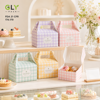 Boîtes à pâtisserie personnalisées imprimées, jetables, de qualité alimentaire, avec poignée, pour gâteaux, cupcakes, pâtisseries, desserts, emballages à emporter, cadeaux