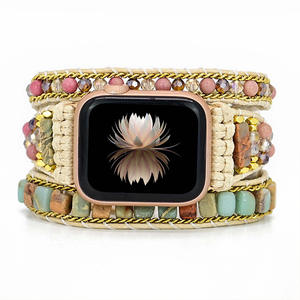 RYB Bohemian Colorful Stones Hecho a Mano Mujeres Señoras Reloj <span class=keywords><strong>Correa</strong></span> Pulsera para <span class=keywords><strong>Apple</strong></span> <span class=keywords><strong>Watch</strong></span> Series 9 8 7 41mm 45mm - Product Image 5