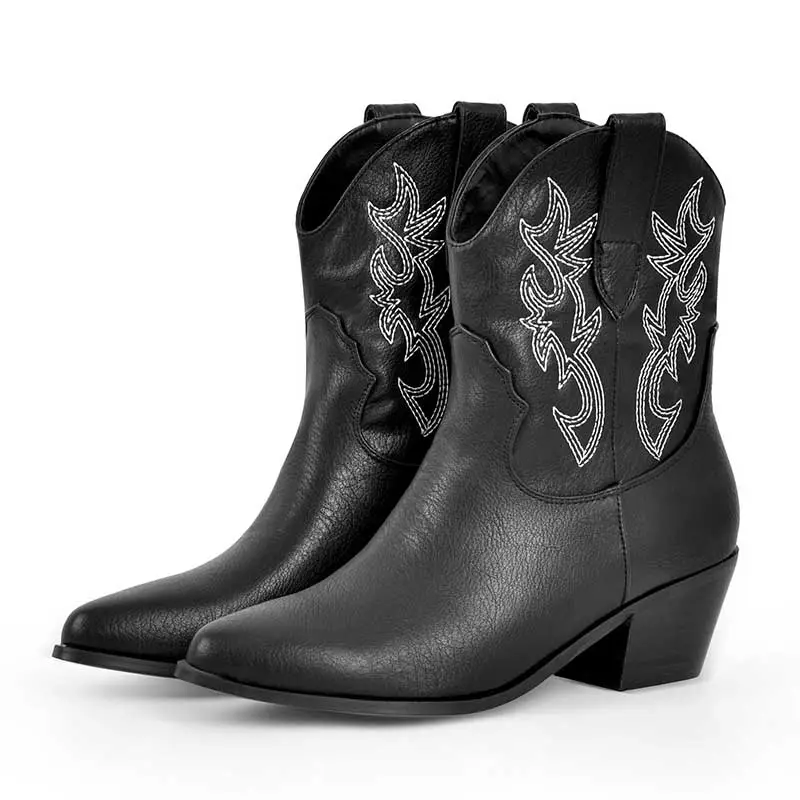 Destek OEM/ODM botas de vaqueros geniş buzağı boot özel deri beyaz batı kovboy çizmeleri kadınlar için