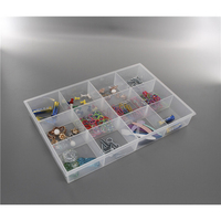 Boîte de rangement transparente sans couvercle à 8 compartiments en PP pour pièces numériques, accessoires, matériaux, bijoux et vis – Durable