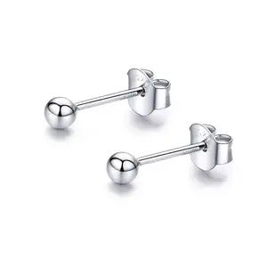 SCE581 Klassische großhandel 925 silber überzogene kleine perle stud ohrringe schmuck designs