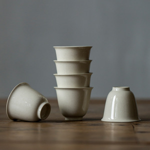 Ceramic Tasting Cup Wood Ash Color Porcelain Single Cup For Kung Fu Tea Set Chinese Tea Cup Household Use - Product Image 3