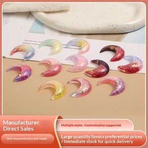 Perline Luna Firefly in Resina, Accessori Fai-da-Te per Collane, Custodie per Telefoni, Portachiavi, Ornamenti per Auto, Materiale Decorativo, Ciondolo a <span class=keywords><strong>Mezzaluna</strong></span> - Product Image 2