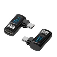Adaptateur d'affichage numérique Type-C avec charge rapide PD Affichage de la tension et du courant d'alimentation en temps réel Compatible avec 16 téléphones mobiles