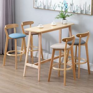 Taburete <span class=keywords><strong>de</strong></span> Bar Moderno <span class=keywords><strong>de</strong></span> <span class=keywords><strong>Madera</strong></span> con Asiento Acolchado, Silla Alta Elegante <span class=keywords><strong>para</strong></span> Isla <span class=keywords><strong>de</strong></span> <span class=keywords><strong>Cocina</strong></span>, <span class=keywords><strong>Barra</strong></span> <span class=keywords><strong>de</strong></span> Pub, Exteriores, Hoteles, Comedor, Dormitorio - Product Image 3