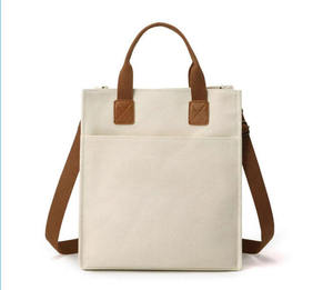 Custom Logo Size Printed Foldable Large Compartment Eco-Friendly Casual Cotton Canvas Handbag <b>Tote</b> Bag - Product Image 2