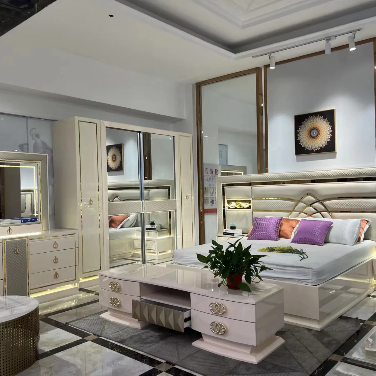 Роскошная мебель для спальни в итальянском стиле, роскошная мебель для спальни, шкаф для кровати, прикроватный столик, набор для дизайна