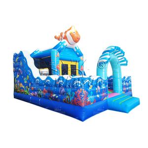 Château gonflable commercial WINSUN sur le thème de l'océan, pour enfants, avec toboggan aquatique, trampoline, château gonflable, trampoline pour enfants - Product Image 1