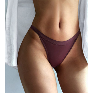 Culottes confortables pour femmes en soie glacée, taille basse, jambe large, entrejambe en coton, respirantes, de qualité supérieure, couleur unie, taille ODM - Product Image 1