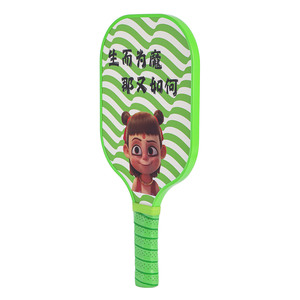 Raquette de pickleball en fibre de verre Nezha Cartoon, 40 trous, antidérapante, pour entraînement, pour adultes, forme standard - Product Image 4