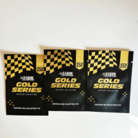 Sachets en aluminium imprimés sur mesure avec trou de suspension, motif drapeau de course à carreaux, pour épingles de collection mystère