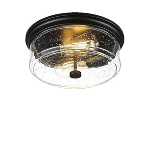 Industrial-Style Bubble Glass Ceiling Light Transparent with Black Metal for Bedrooms Kitchens and Entryways - Product Image 6