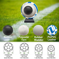 Benutzer definiertes 12-Panel-Siebdruck-Logo Offizielles Match Größe 5 Outdoor-Training Fußball für Unterhaltung für Fußballfans
