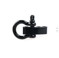Fermoir à manille Paracord noir en acier inoxydable 304 avec goupille à vis