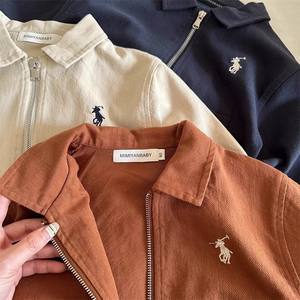 Versione autunnale coreana cappotto Casual per bambini elegante giacca con cerniera ricamata per ragazzi - Product Image 3