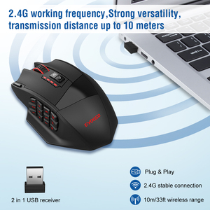 Ratón para juegos OEM dpi16000 inalámbrico 2,4 GHz modo dual diseño ergonómico con retroiluminación RGB <span class=keywords><strong>USB</strong></span> recargable para PC portátil - Product Image 2