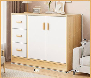 Vitrine moderne en verre à 2 portes avec lumière LED Curio, buffet de présentation de vaisselle de 30 pouces avec miroir pour cuisine et salon - Product Image 5