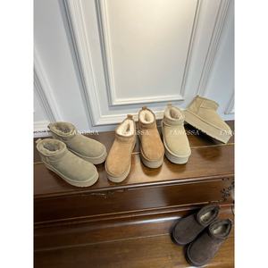 שדרוג איכות L.M.G.G - מגפי שלג קצרים עם סוליה עבה, צמר כבשים, נושמים, סוליית גומי, ללא במלאי - Product Image 3