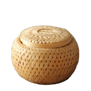 Handmade Mini Bamboo Storage Can for Tea for Packaging Gifts in Bamboo Crafts
