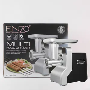 ENZO Mesin Penggiling Daging, Pembuat Sosis Otomatis Stainless Steel Multi-fungsi Rumah Komersial