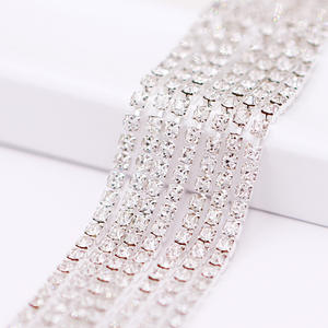 Chaîne de strass en forme de D, pierres en strass, garniture en verre, cristal AB, chaîne à clips pour la fabrication de bijoux, couture sur pierre à griffes - Product Image 2