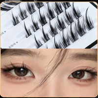 Cils synthétiques faits main style Fox, effet ailé diagonale exagéré, queue allongée, tige noire ultra-fine, européens et américains