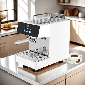 Machine à expresso électrique semi-automatique blanche pour usage hôtelier avec manomètre 9 bars - Product Image 2