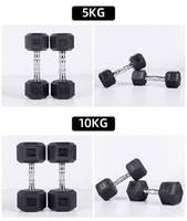 Haltères de fitness pour hommes SENTI ST-101 certifiés CE, en acier et caoutchouc, design hexagonal, poignée antidérapante, vente en gros