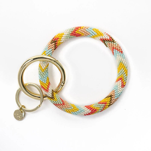 Boho Handmade Crochet Beaded Wristlet Keyring DIY Custom Color Bangle Bracelet Key Holder Women <strong>Bag</strong> <strong>Charm</strong> - Product Image 3