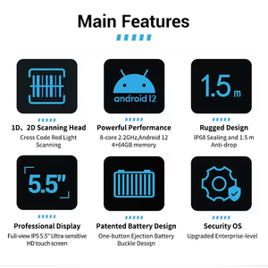 <strong>Rugged</strong> 4G LTE Handheld Android PDA <strong>Smartphone</strong> 1d 2d Barcode Scanner Wireless Customer Data With NFC - Product Image 4
