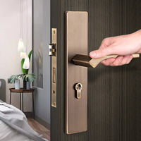 Haute qualité nouveau Style chinois en laiton chambre poignée de porte gris silencieux serrure de porte principale pour appartement Villa matériel de bureau à domicile